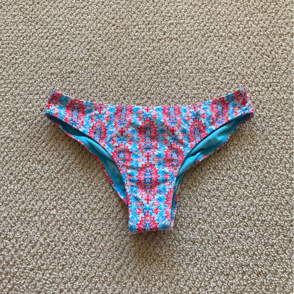 NEW Wolven Amalfi Ruched Hipster Scrunch Bikini Bottoms Cheeky Blue Size XS NWOT